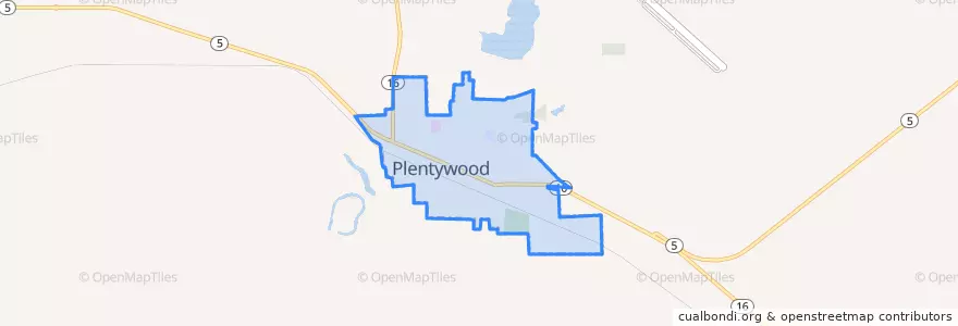Mapa de ubicacion de Plentywood.
