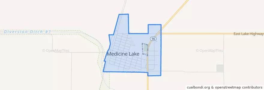 Mapa de ubicacion de Medicine Lake.