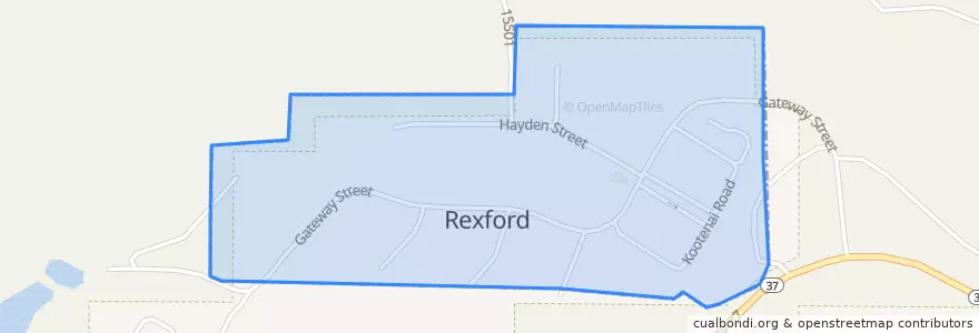Mapa de ubicacion de Rexford.