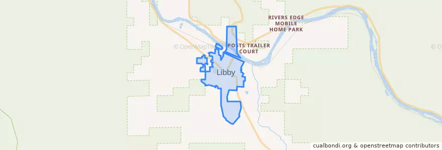 Mapa de ubicacion de Libby.
