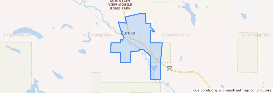 Mapa de ubicacion de Eureka.