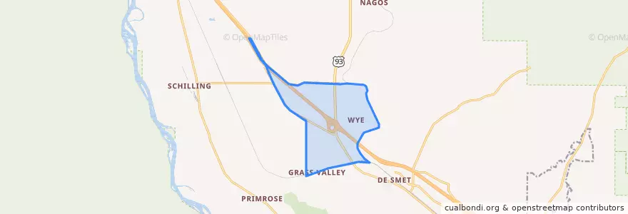 Mapa de ubicacion de Wye.