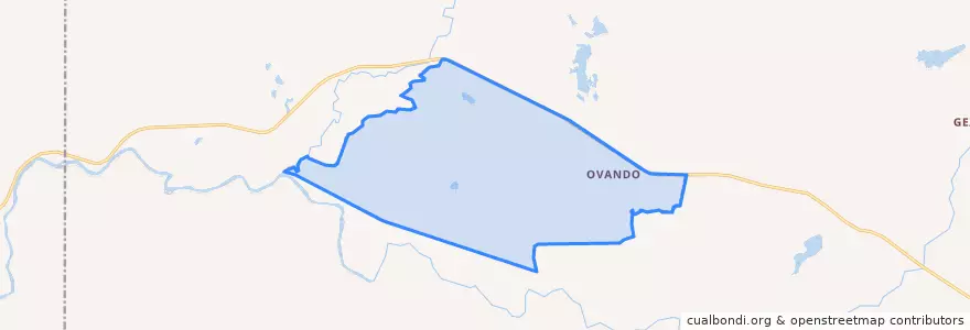 Mapa de ubicacion de Ovando.