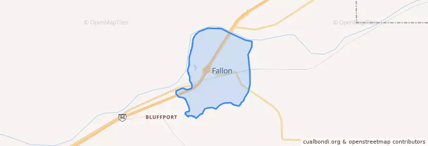 Mapa de ubicacion de Fallon.