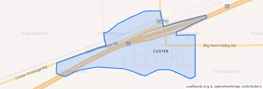Mapa de ubicacion de Custer.