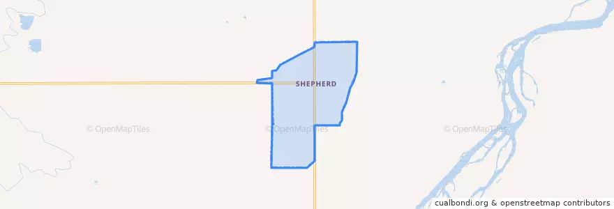 Mapa de ubicacion de Shepherd.