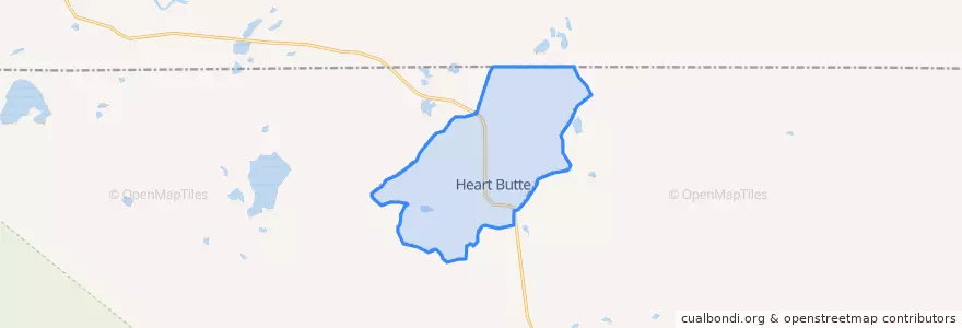 Mapa de ubicacion de Heart Butte.