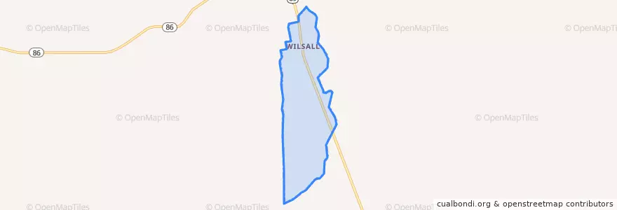 Mapa de ubicacion de Wilsall.