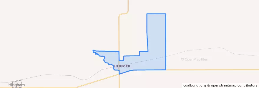 Mapa de ubicacion de Gildford.