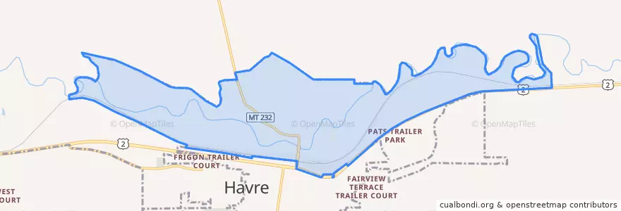 Mapa de ubicacion de Havre North.