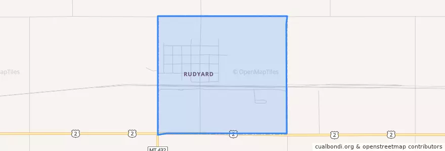 Mapa de ubicacion de Rudyard.