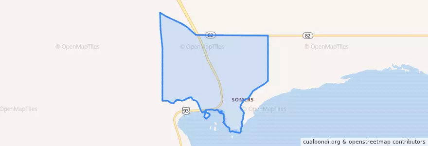 Mapa de ubicacion de Somers.