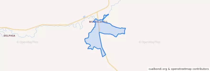 Mapa de ubicacion de Musselshell.