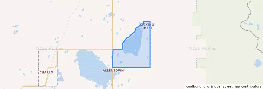 Mapa de ubicacion de Kicking Horse.