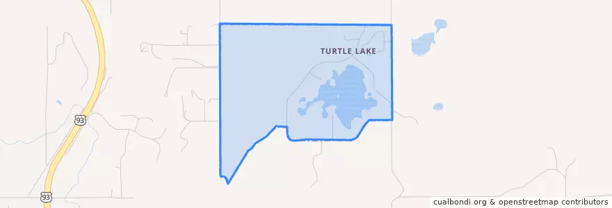 Mapa de ubicacion de Turtle Lake.