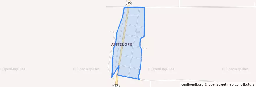 Mapa de ubicacion de Antelope.