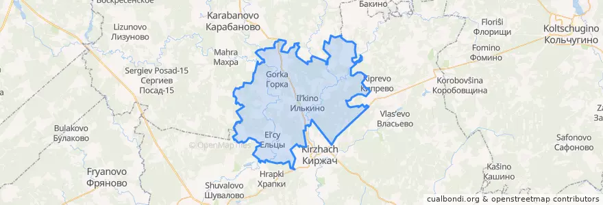 Mapa de ubicacion de Горкинское сельское поселение.