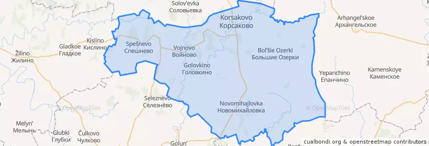 Mapa de ubicacion de Корсаковский район.