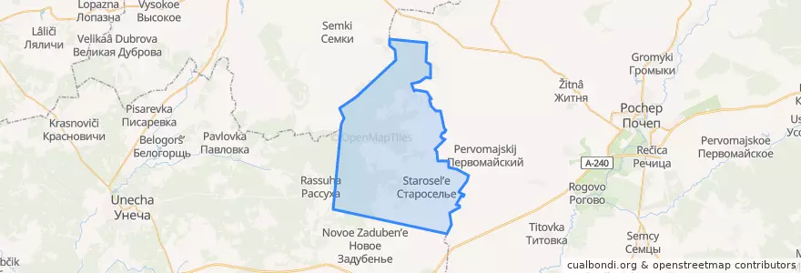 Mapa de ubicacion de Старосельское сельское поселение.