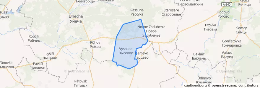 Mapa de ubicacion de Высокское сельское поселение.
