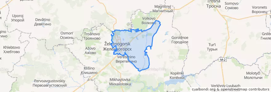 Mapa de ubicacion de городской округ Железногорск.
