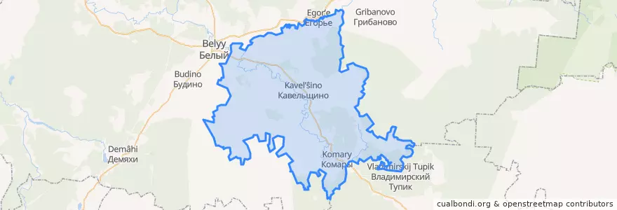Mapa de ubicacion de Кавельщинское сельское поселение.