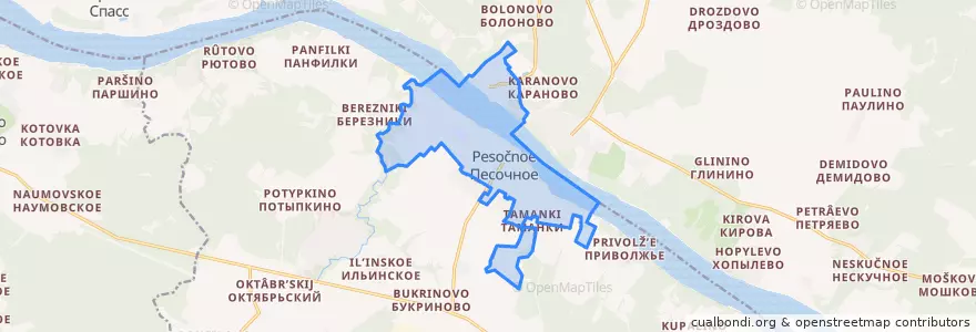 Mapa de ubicacion de сельское поселение Песочное.