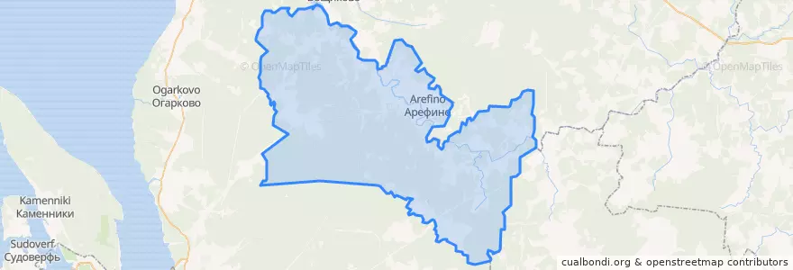 Mapa de ubicacion de Арефинское сельское поселение.