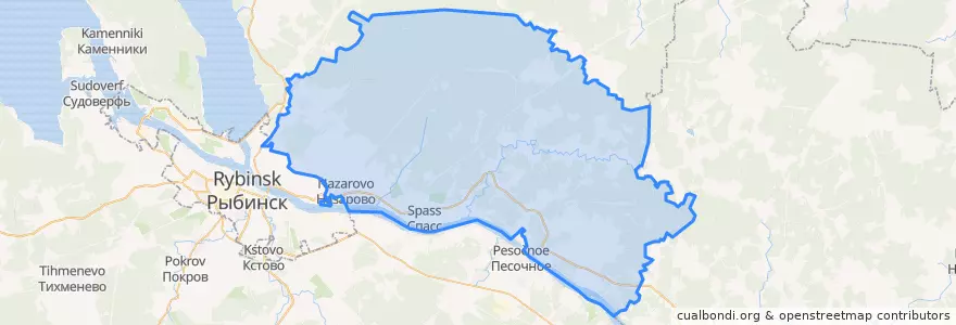 Mapa de ubicacion de Назаровское сельское поселение.