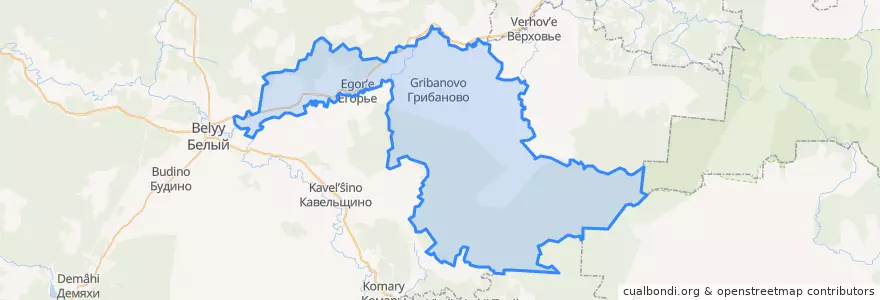 Mapa de ubicacion de Егорьевское сельское поселение.