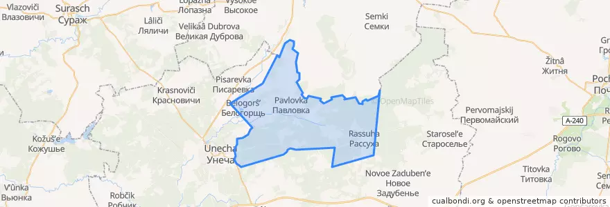 Mapa de ubicacion de Павловское сельское поселение.
