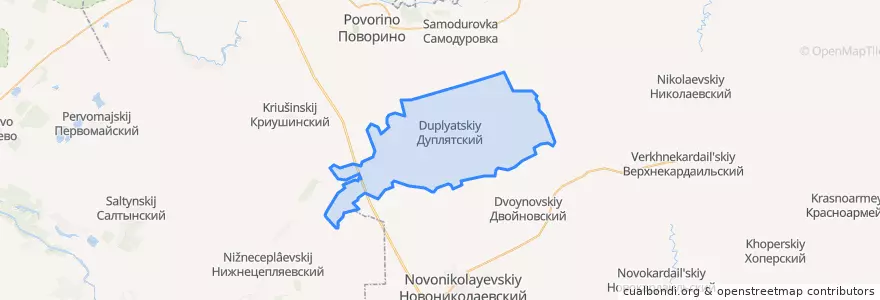 Mapa de ubicacion de Дуплятское сельское поселение.