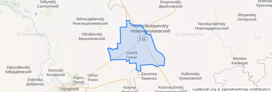 Mapa de ubicacion de Алексиковское сельское поселение.