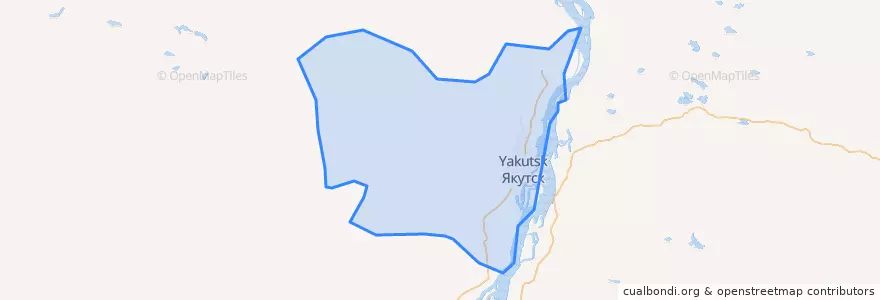 Mapa de ubicacion de городской округ Якутск.
