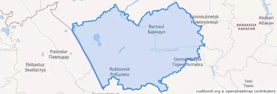 Mapa de ubicacion de Altai Krai.