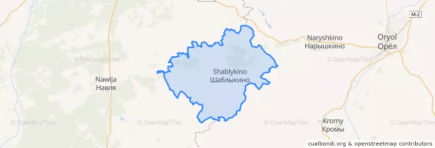 Mapa de ubicacion de Шаблыкинский район.