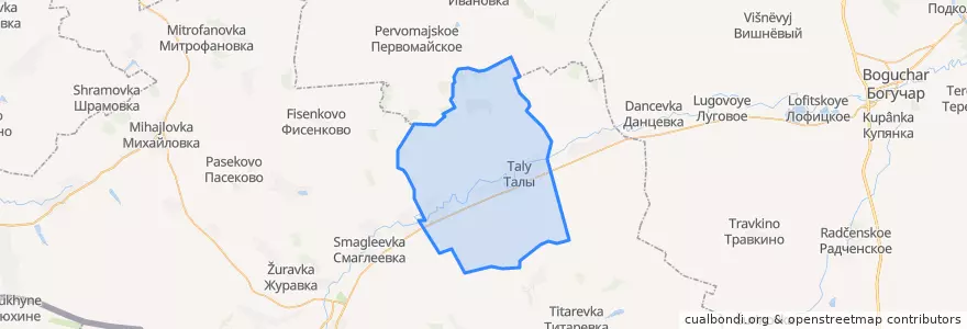 Mapa de ubicacion de Таловское сельское поселение.