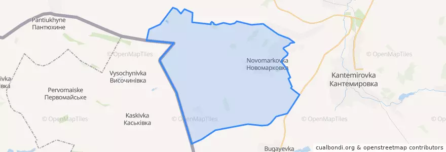 Mapa de ubicacion de Новомарковское сельское поселение.