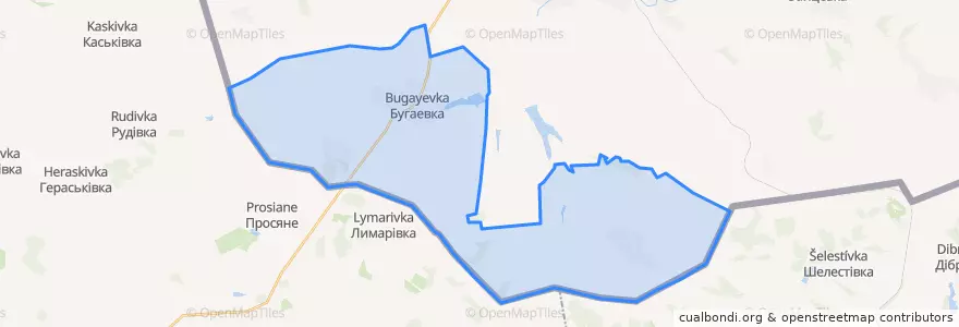 Mapa de ubicacion de Бугаевское сельское поселение.