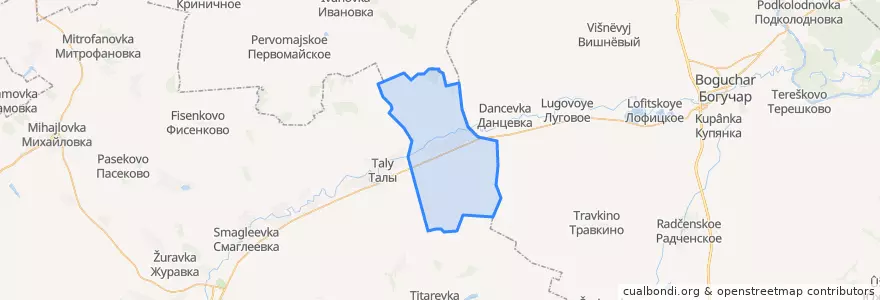 Mapa de ubicacion de Писаревское сельское поселение.