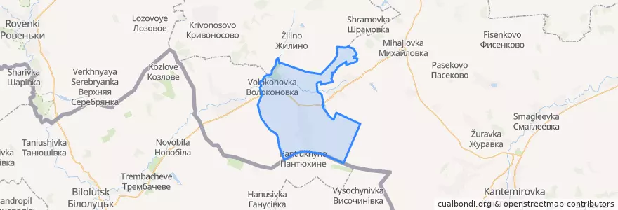 Mapa de ubicacion de Бондаревское сельское поселение.