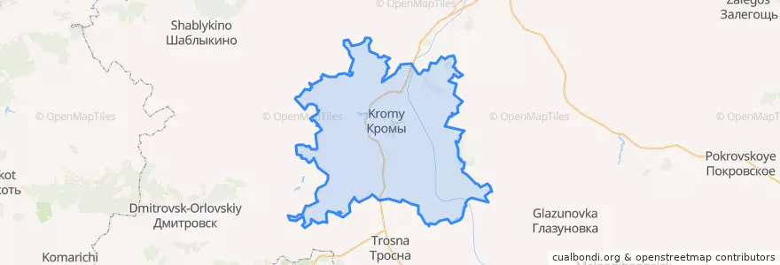 Mapa de ubicacion de Кромской район.