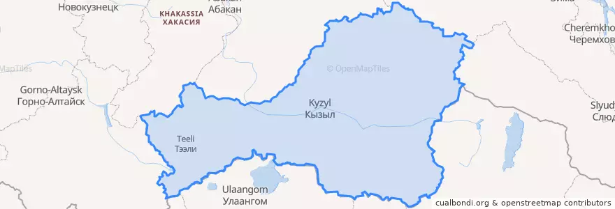 Mapa de ubicacion de Repubblica di Tuva.