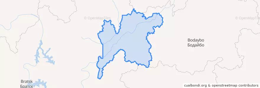 Mapa de ubicacion de Киренский район.