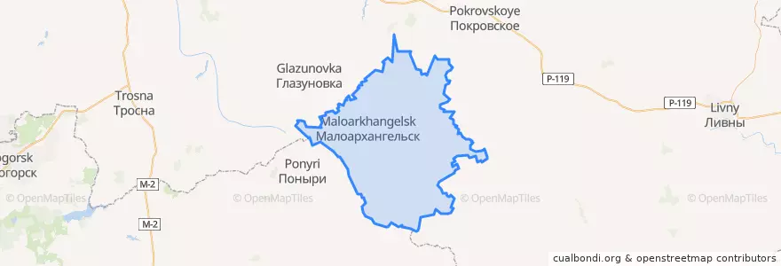Mapa de ubicacion de Малоархангельский район.