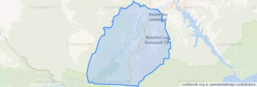 Mapa de ubicacion de Шелеховский район.