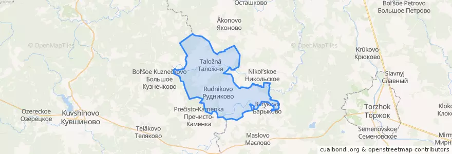 Mapa de ubicacion de Рудниковское сельское поселение.