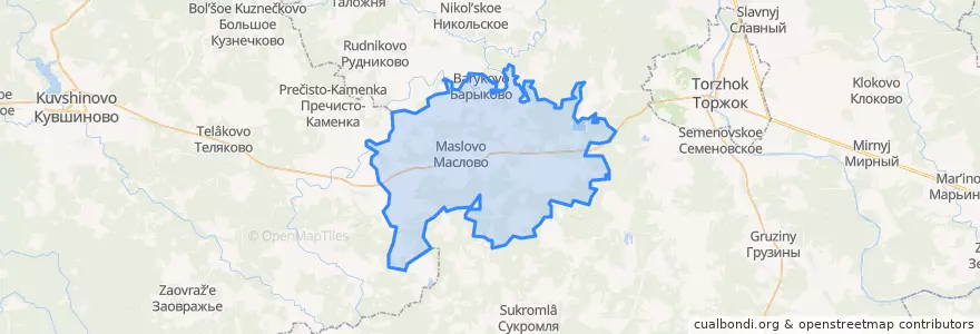 Mapa de ubicacion de Масловское сельское поселение.