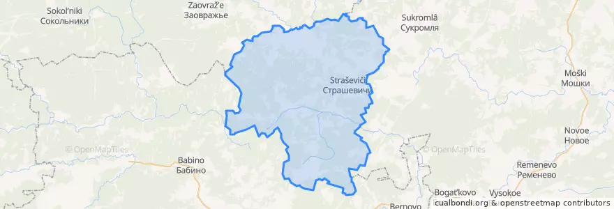Mapa de ubicacion de Страшевичское сельское поселение.