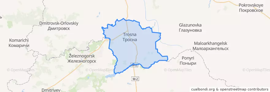 Mapa de ubicacion de Троснянский район.